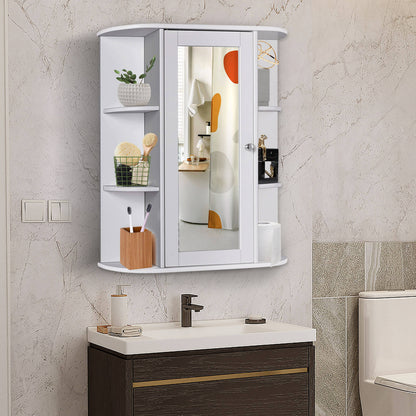 Bathroom Cabinet Single Door Shelves Wall Mount Cabinet, White at Gallery Canada