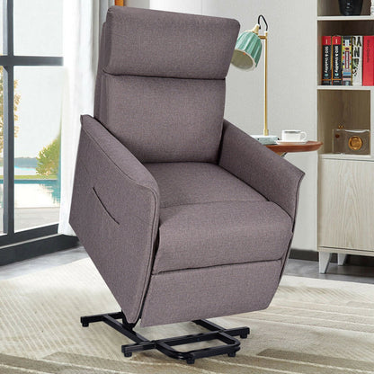 Power Lift Massage Recliner Chair for Elderly with Heavy Padded Cushion, Brown - Gallery Canada