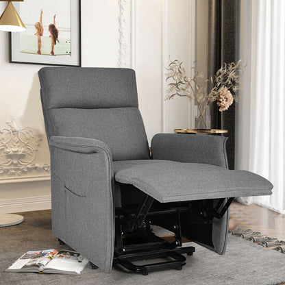 Electric Power Fabric Padded Lift Massage Chair Recliner Sofa, Gray - Gallery Canada