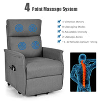 Thumbnail for Power Lift Massage Recliner Chair for Elderly with Heavy Padded Cushion - Gallery View 5 of 12