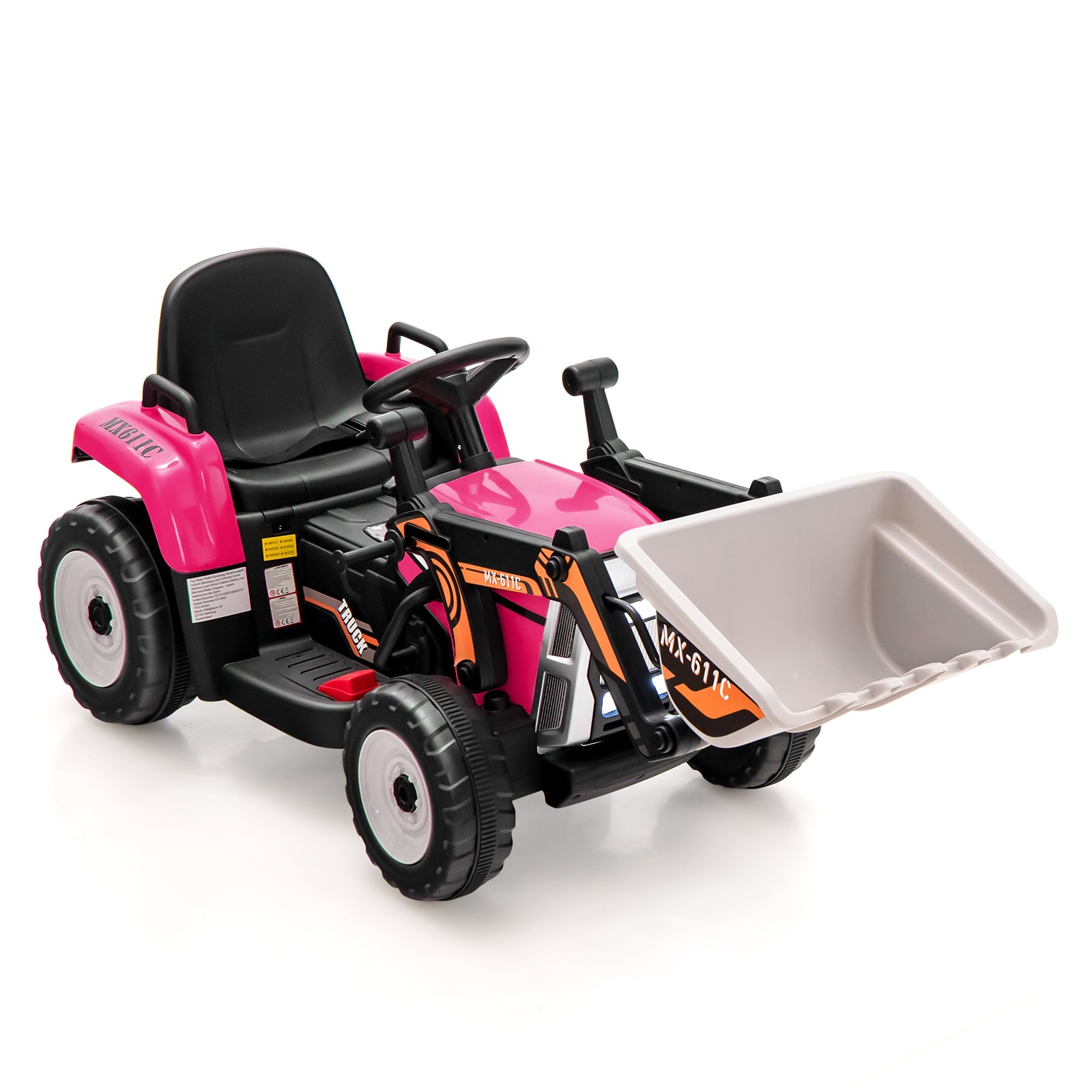 12V Kids Ride On Excavator, Adjustable Arm And Bucket, Pink Powered Ride On Toys at Gallery Canada