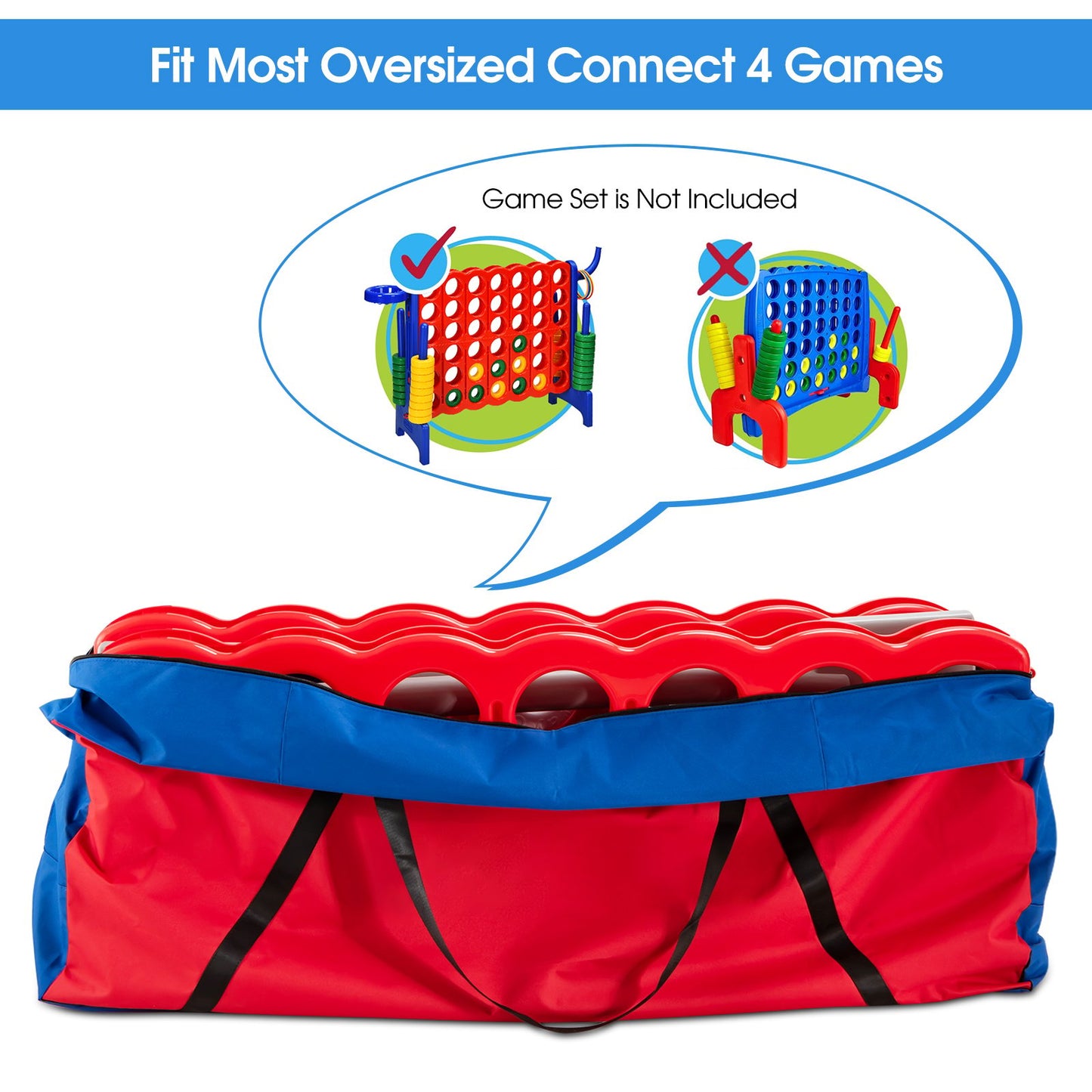 Giant 4 in A Row Storage Carrying Bag for Jumbo 4-to-Score Game Set Only Bag, Blue