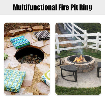 36 Inch Round Steel Fire Pit Ring, Outdoor Backyard, Black Fire Pits at Gallery Canada