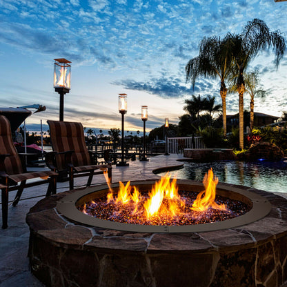 36 Inch Round Steel Fire Pit Ring, Outdoor Backyard, Black Fire Pits at Gallery Canada