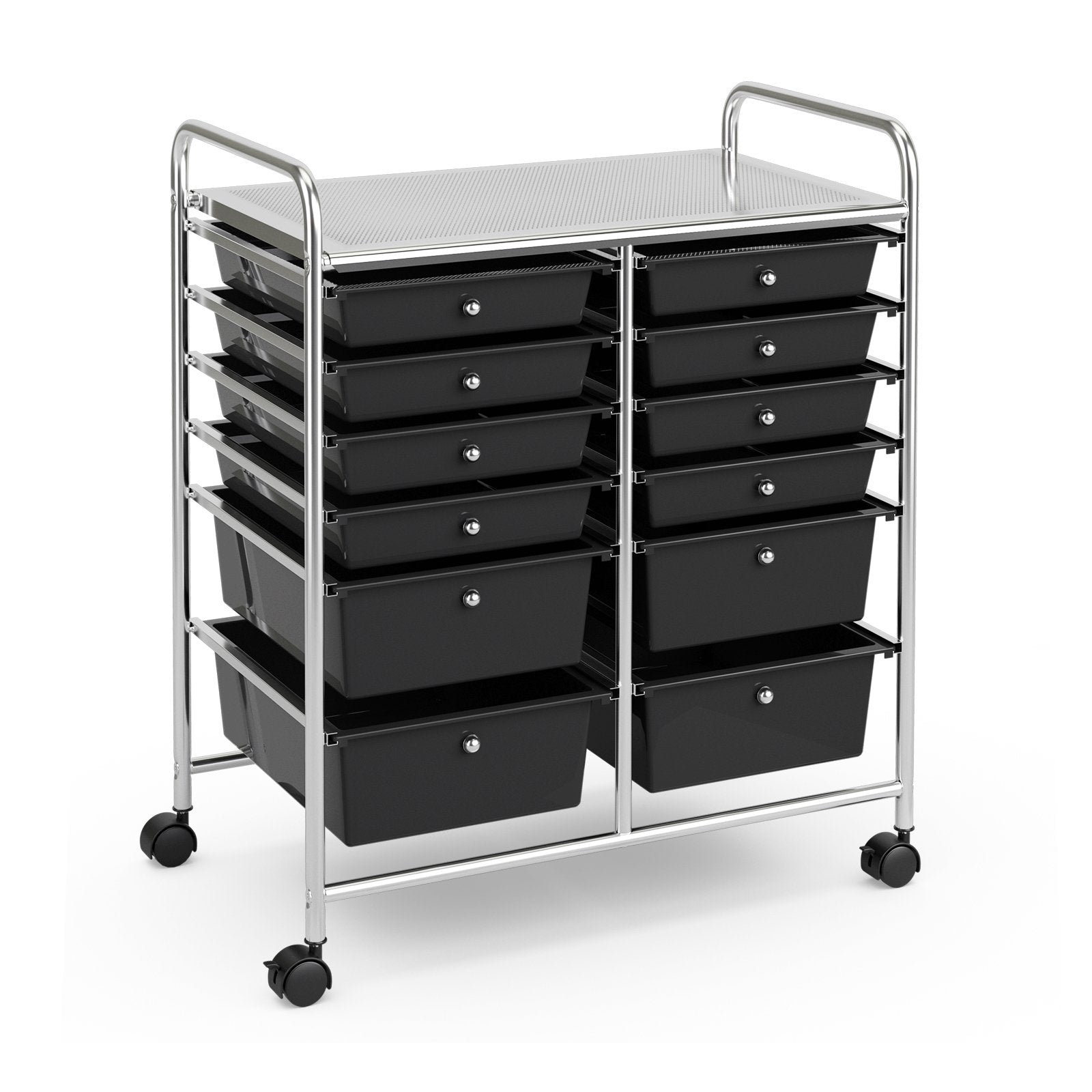 12 Storage Drawer Organizer Bins Rolling Cart, Black File Cabinets Black at Gallery Canada