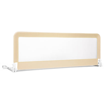 59 Inch Extra Long Folding Breathable Bed Rail Guard, Beige Bed Rails Beige at Gallery Canada