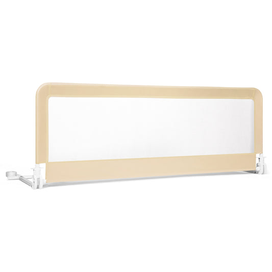 59 Inch Extra Long Folding Breathable Bed Rail Guard, Beige Bed Rails Beige at Gallery Canada