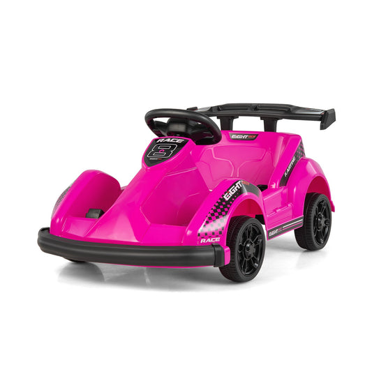 6V Kids Ride On Go Cart with Remote Control and Safety Belt, Pink - Gallery Canada