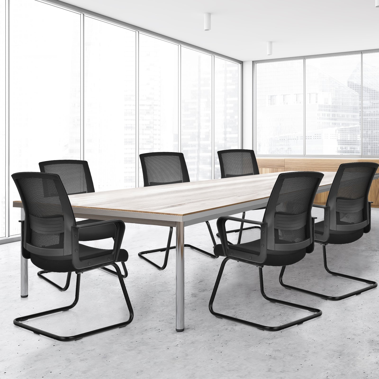 Set of 2 Conference Chairs with Lumbar Support, Black Conference Chairs at Gallery Canada