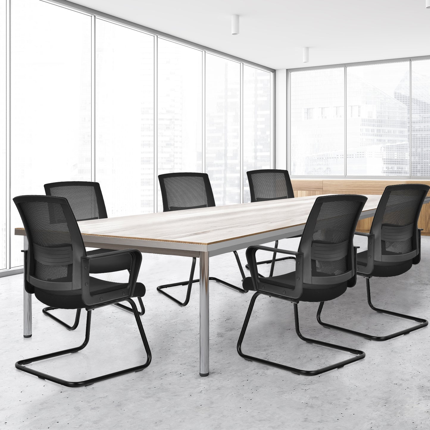 Set of 2 Conference Chairs with Lumbar Support, Black Conference Chairs at Gallery Canada