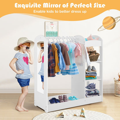 Kids Dress Up Storage with Mirror, White - Gallery Canada