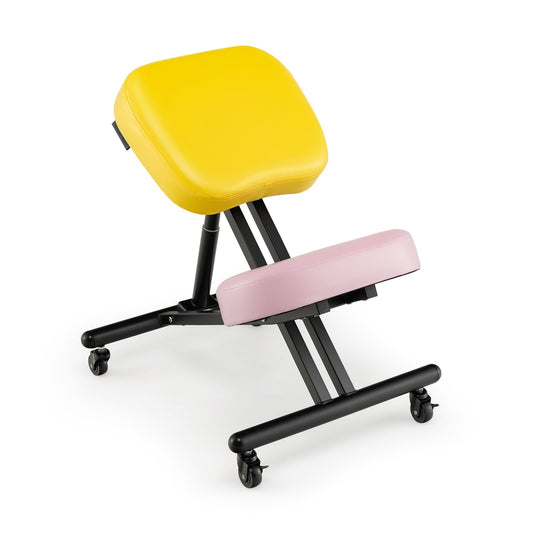 Adjustable Ergonomic Kneeling Chair with Upgraded Gas Spring Rod and Thick Foam Cushions, Yellow at Gallery Canada