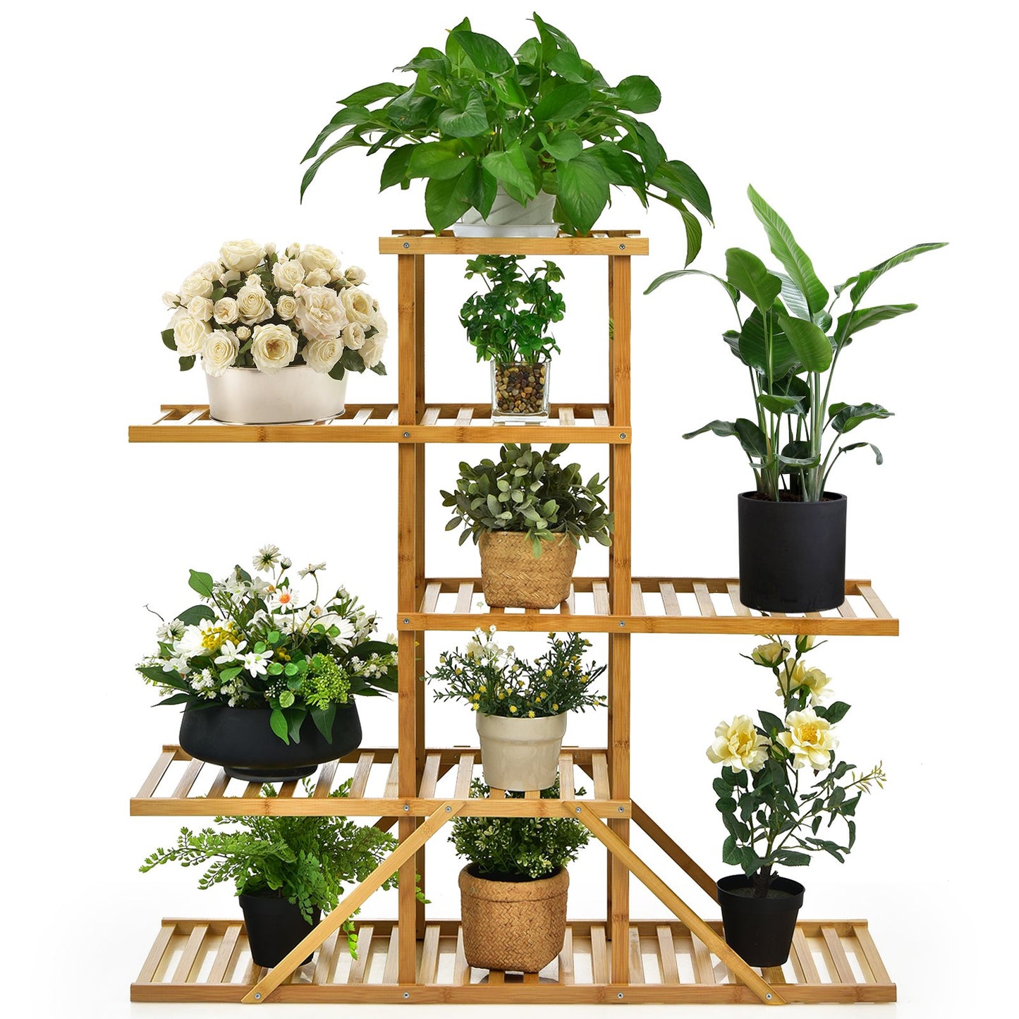 5-tier 10 Potted Bamboo Plant Stand, Natural - Gallery Canada