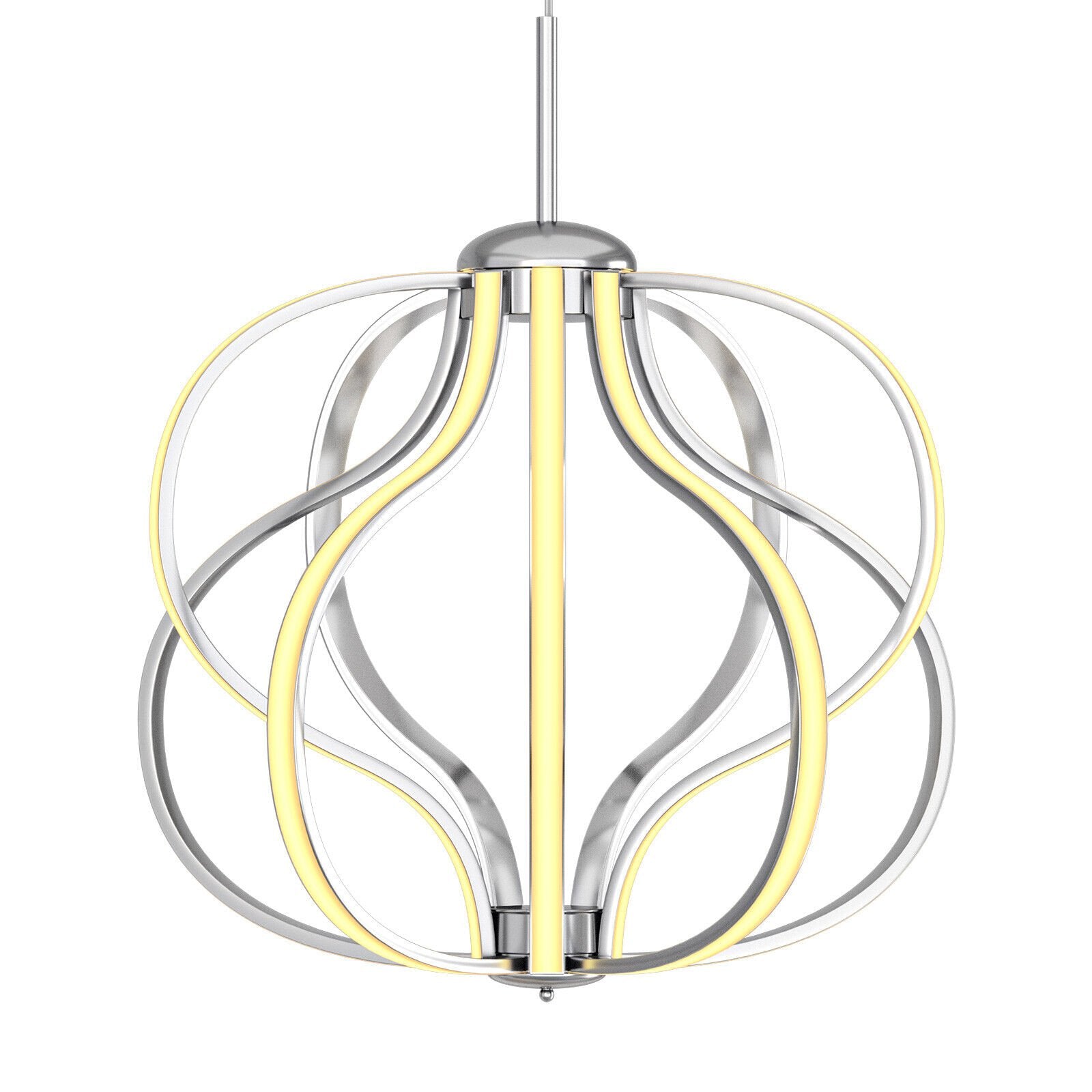 Modern Dimmable Warm White LED Chandelier, Silver Ceiling Lights Silver at Gallery Canada
