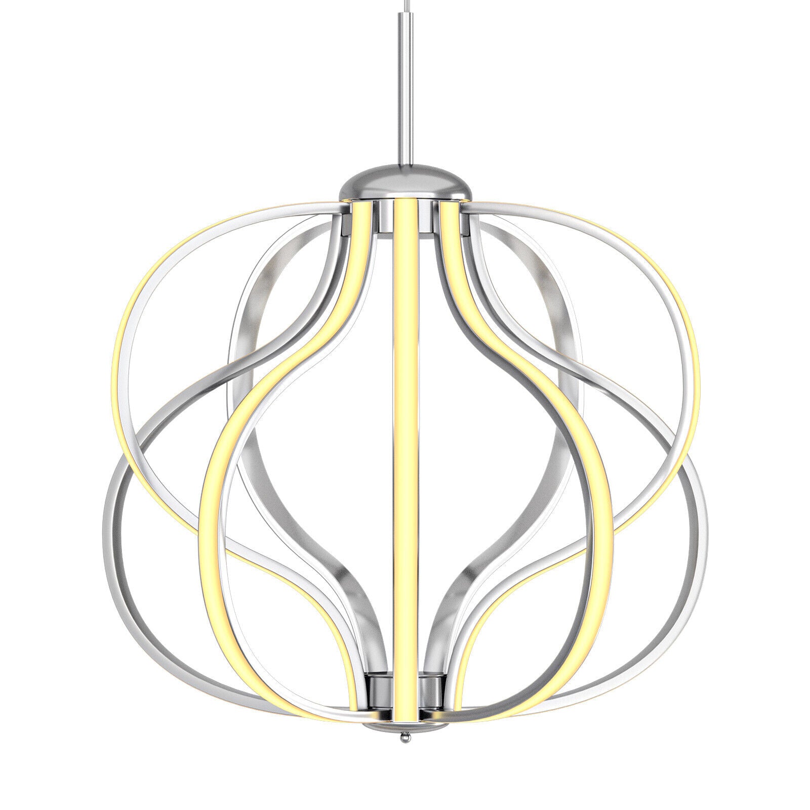 Modern Dimmable LED Chandelier, Silver, Warm White Ceiling Lights Silver at Gallery Canada