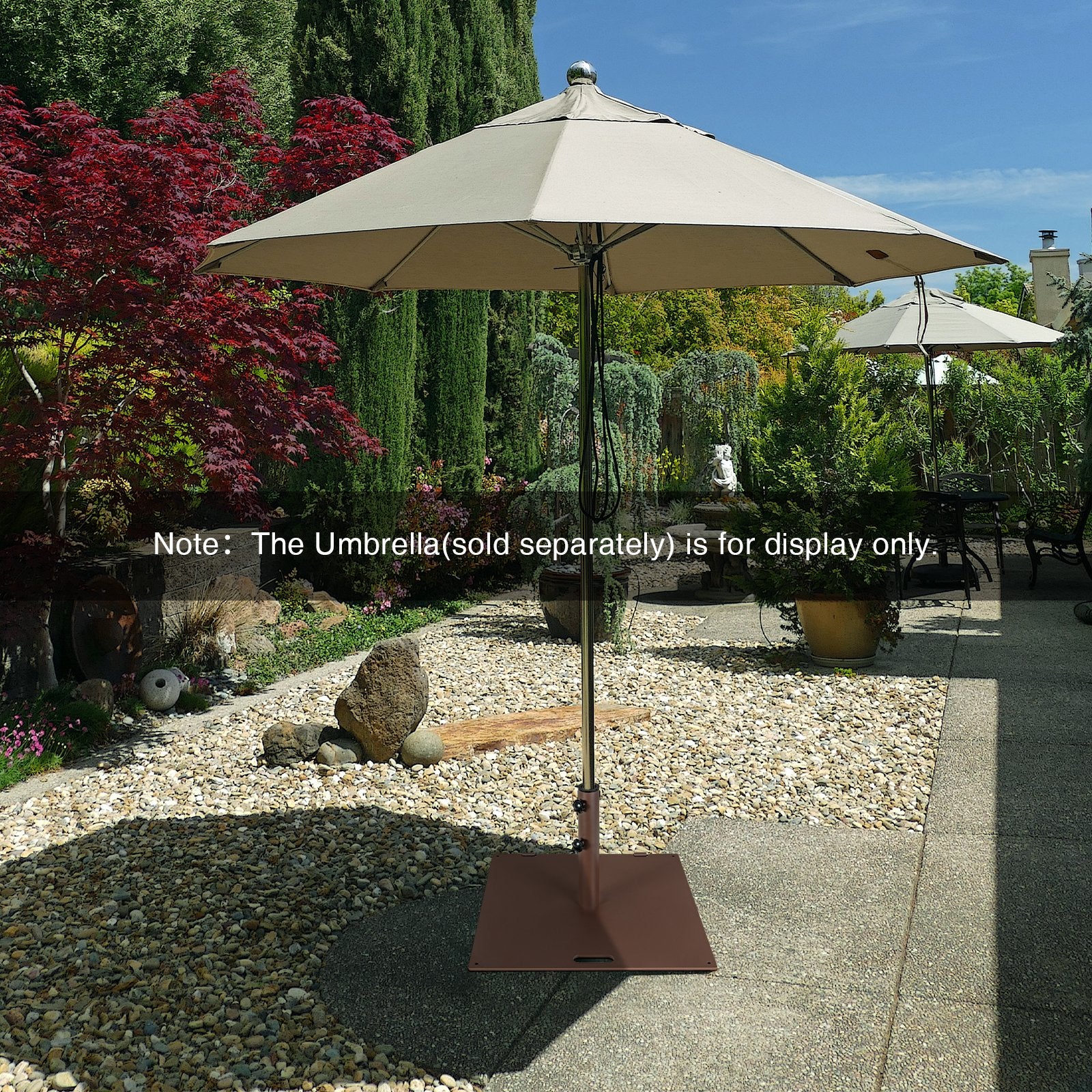 50 LBS Weighted 24 Inch Square Patio Umbrella Base, Brown - Gallery Canada