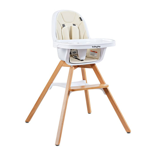 3-in-1 Convertible Wooden Baby High Chair, Beige - Gallery Canada