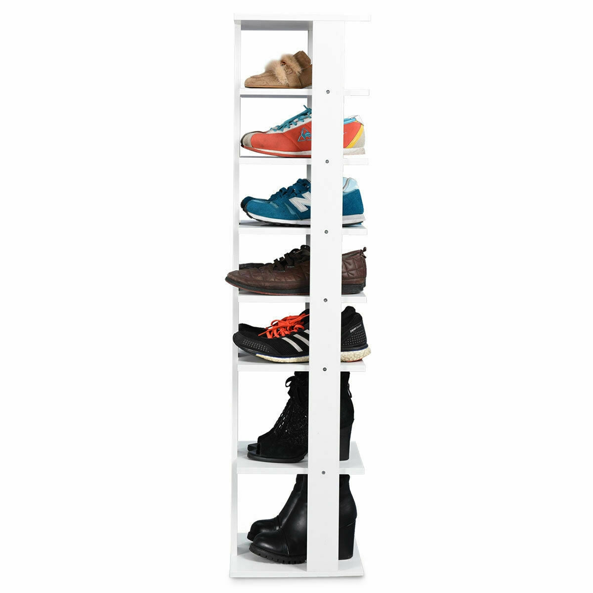 Wooden Shoes Storage Stand 7 Tiers Shoe Rack Organizer Multi-shoe Rack Shoebox, White Shoe Racks & Storage Benches at Gallery Canada