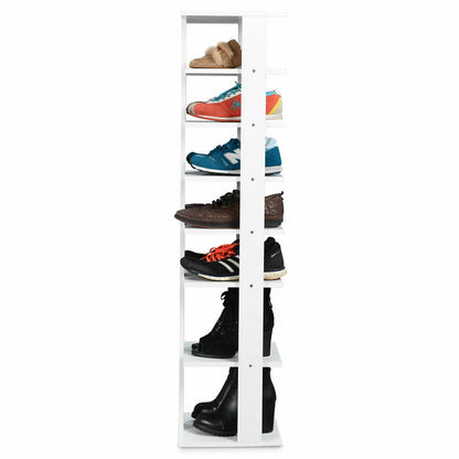 Wooden Shoes Storage Stand 7 Tiers Shoe Rack Organizer Multi-shoe Rack Shoebox, White Shoe Racks & Storage Benches at Gallery Canada