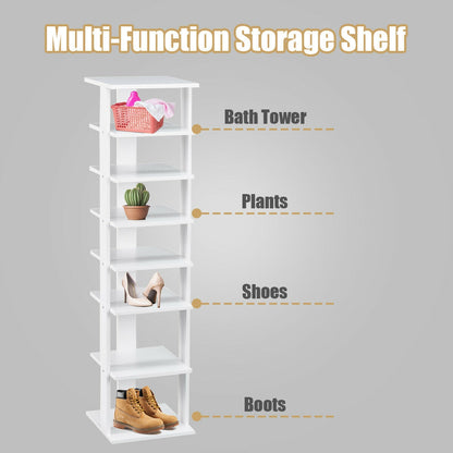 Wooden Shoes Storage Stand 7 Tiers Shoe Rack Organizer Multi-shoe Rack Shoebox, White Shoe Racks & Storage Benches at Gallery Canada