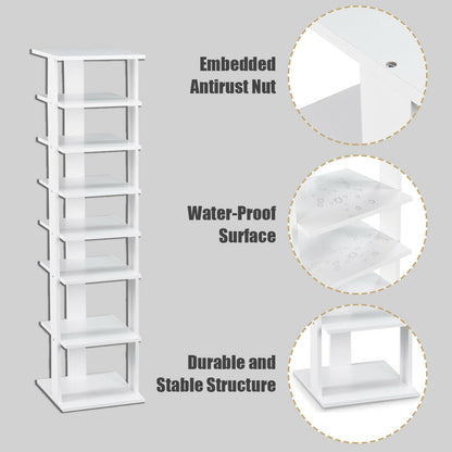 Wooden Shoes Storage Stand 7 Tiers Shoe Rack Organizer Multi-shoe Rack Shoebox, White Shoe Racks & Storage Benches at Gallery Canada
