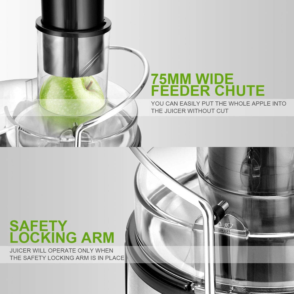 2 Speed Electric Juice Press for Fruit and Vegetable, Silver Juicers & Coffee Machines at Gallery Canada
