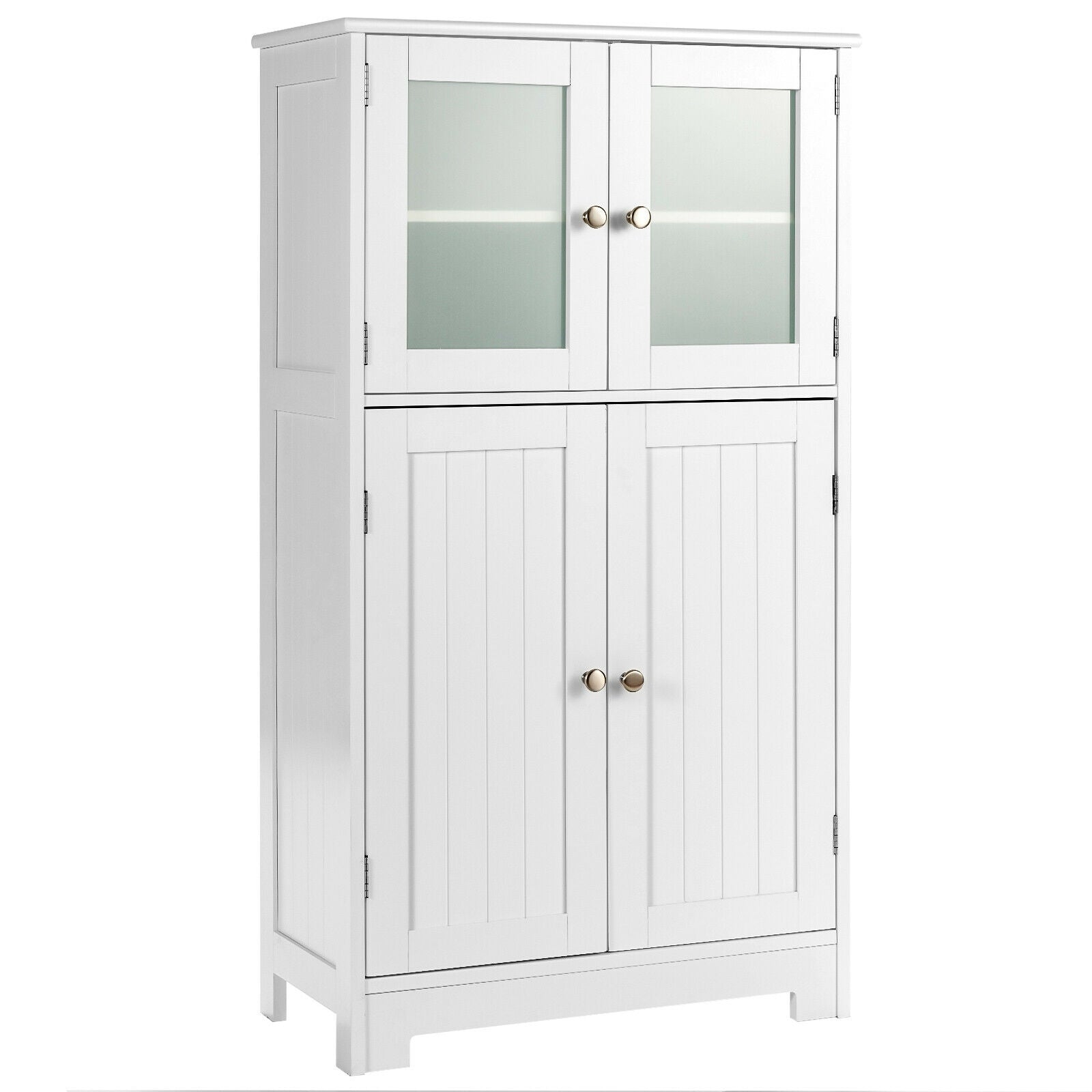 Bathroom Floor Storage Cabinet With Doors, Adjustable Shelf, White Floor Cabinets at Gallery Canada