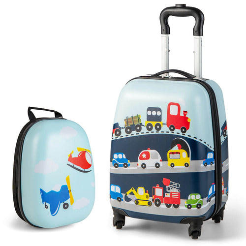 Kids Carry-On Luggage Set, 12 Inch Backpack, Blue