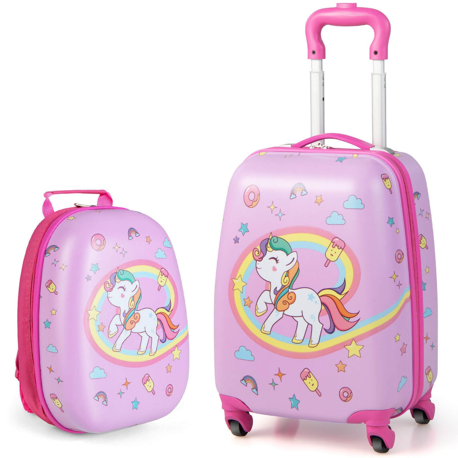 Kids Carry-On Luggage Set, 12 Inch Backpack, Pink Kids Luggage at Gallery Canada