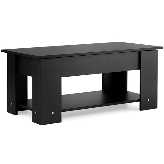 Coffee Table with Lift-up Desktop and Hidden Storage, Black at Gallery Canada