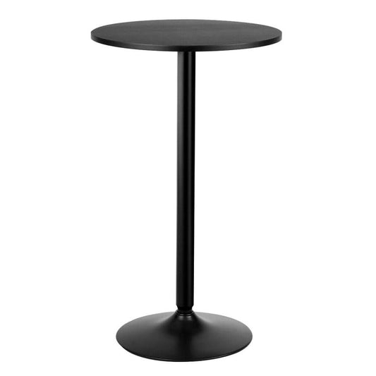 24 Inch Modern Style Round Cocktail Table with Metal Base and MDF Top, Black