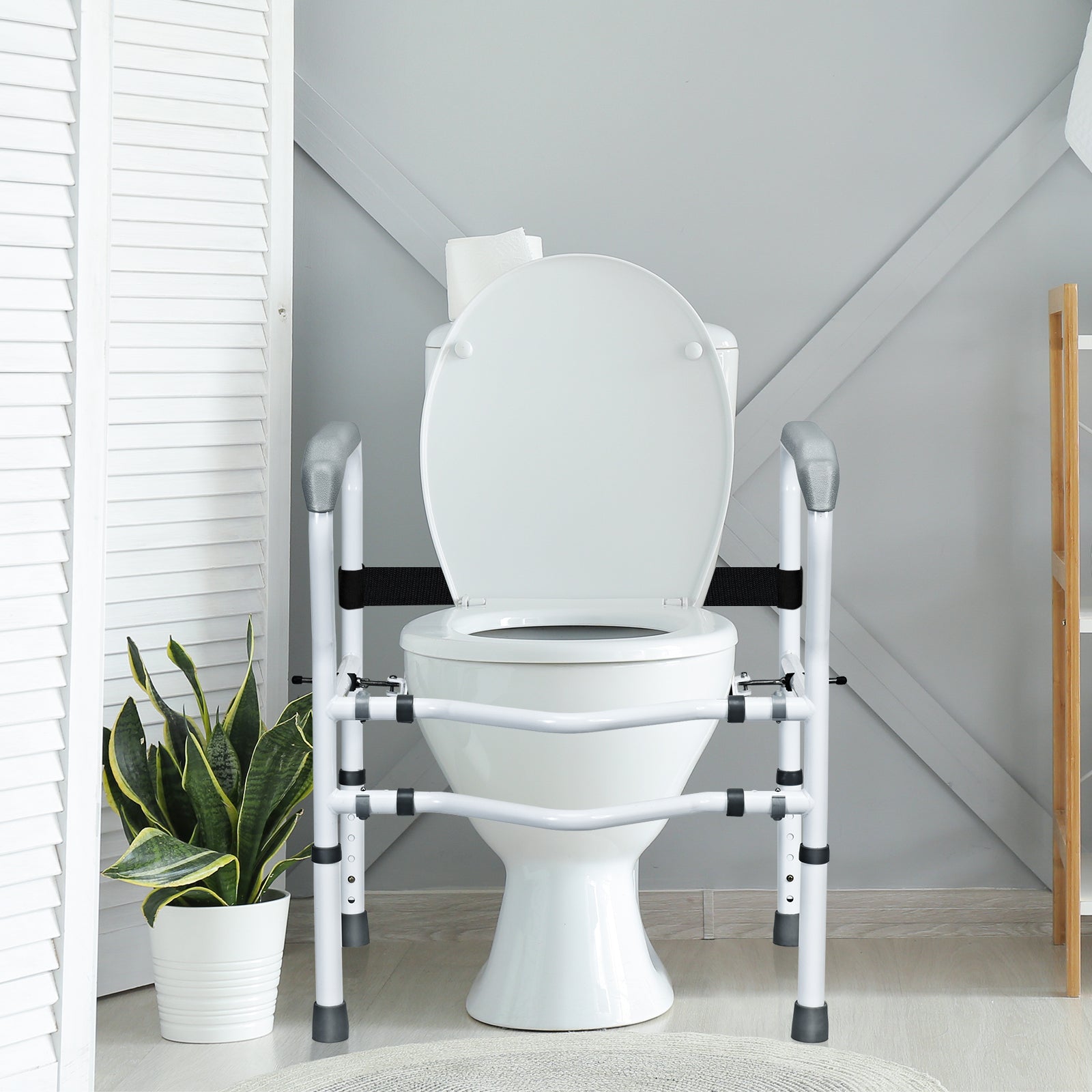Steel Safety Toilet Rail with Created Fixable Clamp, White Bath Safety at Gallery Canada