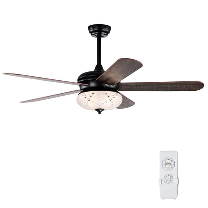 52 Inches Ceiling Fan With Remote Control, Walnut Ceiling Fans Walnut at Gallery Canada