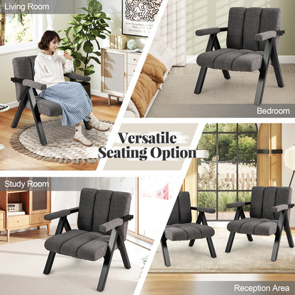 Oversized Accent Chair with Metal Frame and Armrests, Gray Accent Chairs at Gallery Canada