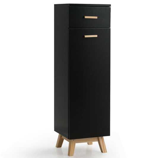 Waterproof Bathroom Cabinet with Adjustable Shelves and Sliding Drawer, Black at Gallery Canada