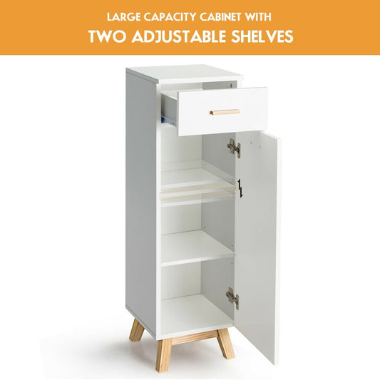 Waterproof Bathroom Cabinet with Adjustable Shelves and Sliding Drawer, White - Gallery Canada