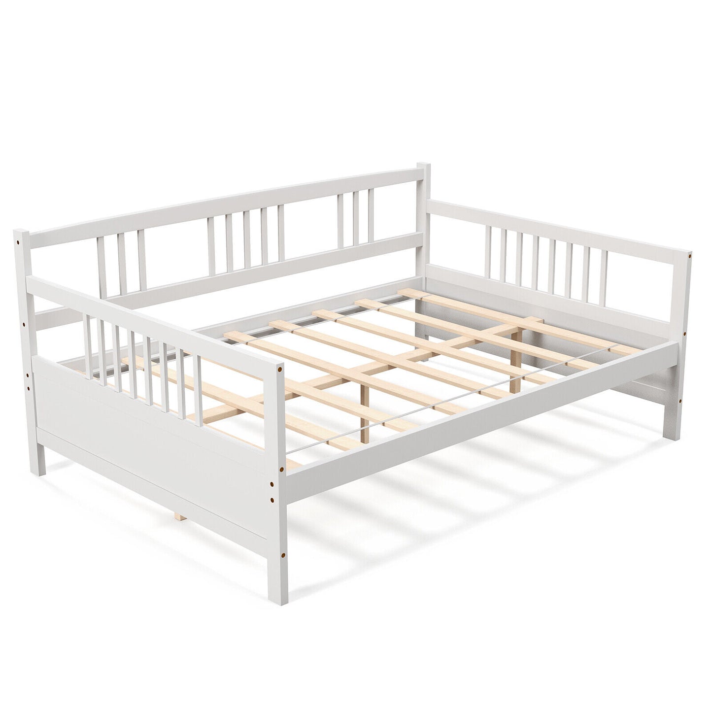 Full Size Daybed Frame With Guardrails, White Trundle Bed Frame at Gallery Canada