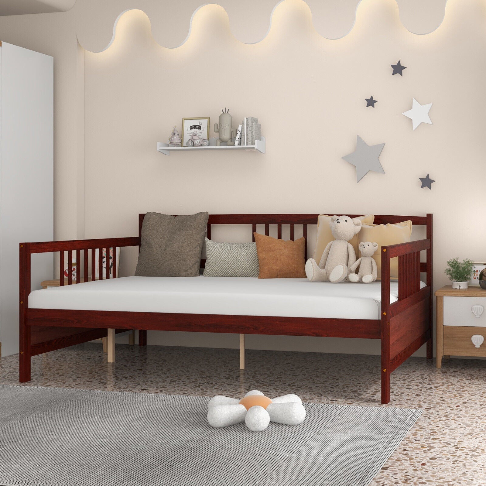 Full Size Daybed Frame With Guardrails, Brown Trundle Bed Frame at Gallery Canada