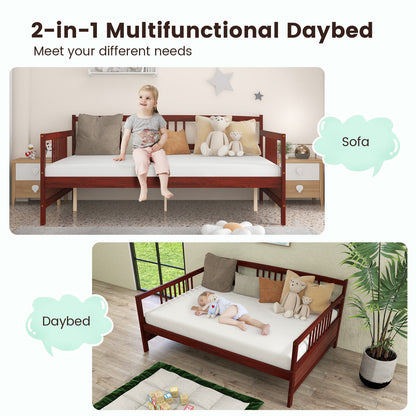 Full Size Daybed Frame With Guardrails, Brown Trundle Bed Frame at Gallery Canada