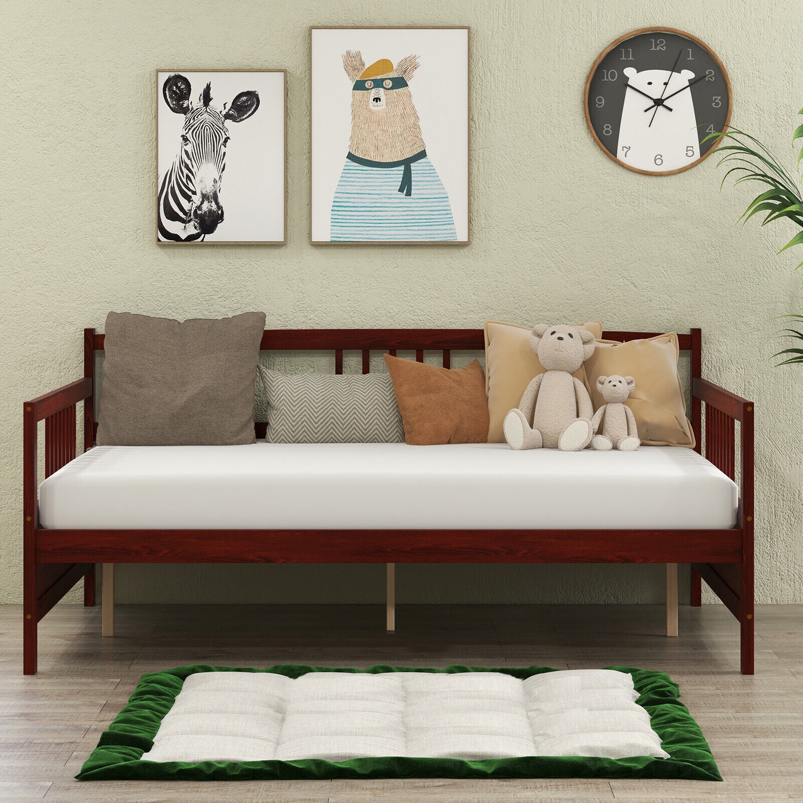 Full Size Daybed Frame With Guardrails, Brown Trundle Bed Frame at Gallery Canada
