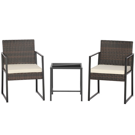 Modern Heavy Duty Patio Furniture Set, 3 Pieces, Coffee Table, Off White Patio Conversation Sets Off White at Gallery Canada