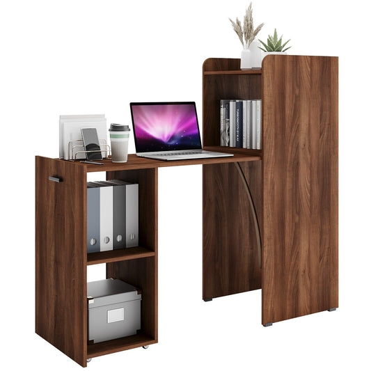 Extendable Reversible Computer Desk with Anti-Tipping Kit, Brown at Gallery Canada