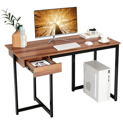 48" Computer Desk with Metal Frame and Adjustable Pads, Walnut - Gallery Canada