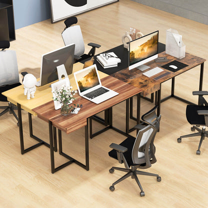 48" Computer Desk with Metal Frame and Adjustable Pads, Brown - Gallery Canada