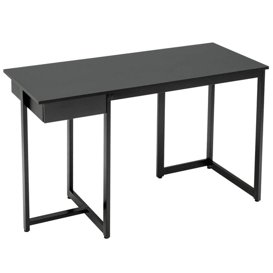 48" Computer Desk with Metal Frame and Adjustable Pads, Black at Gallery Canada