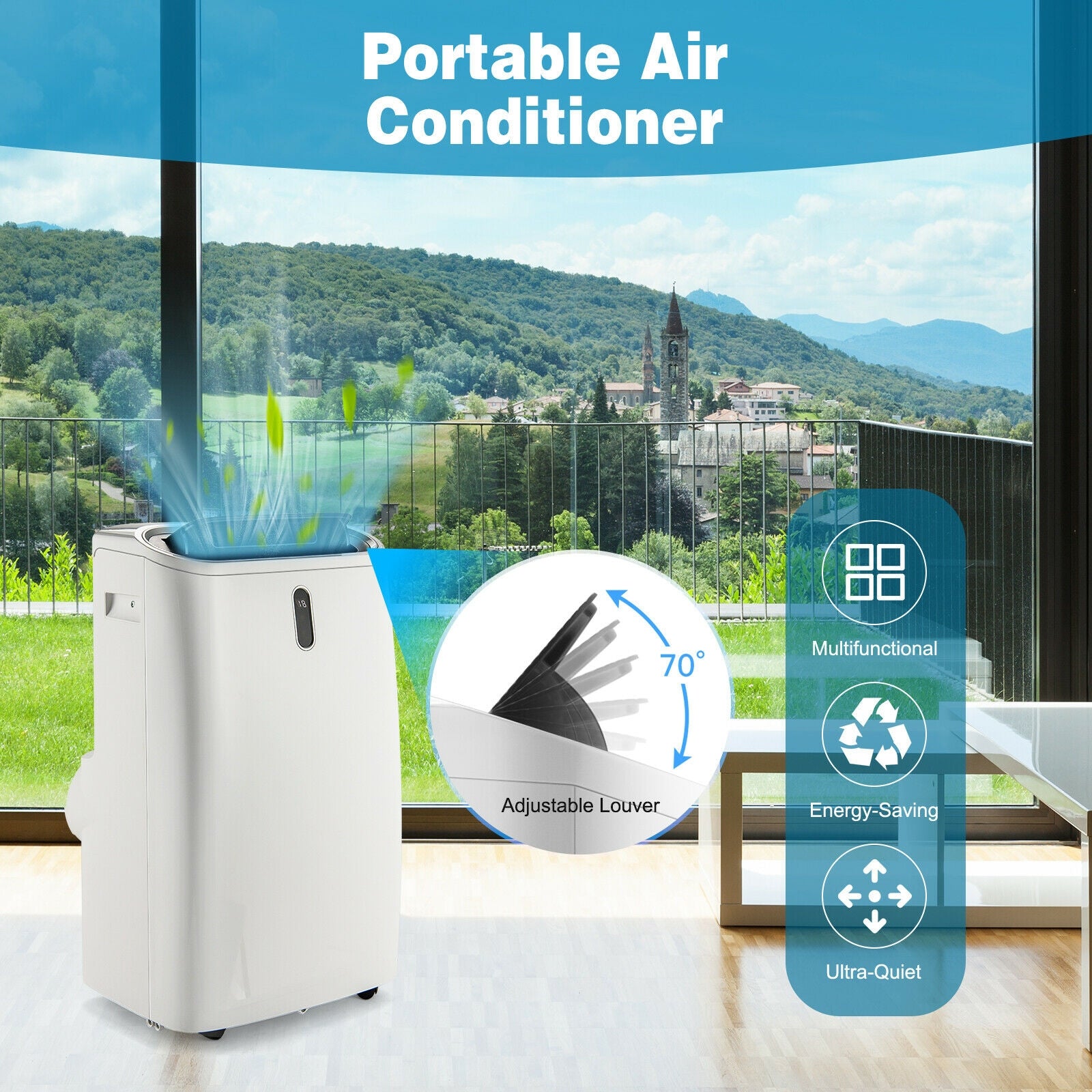 12000 BTU Portable Air Conditioner, Smart Control, White Portable Air Conditioners at Gallery Canada