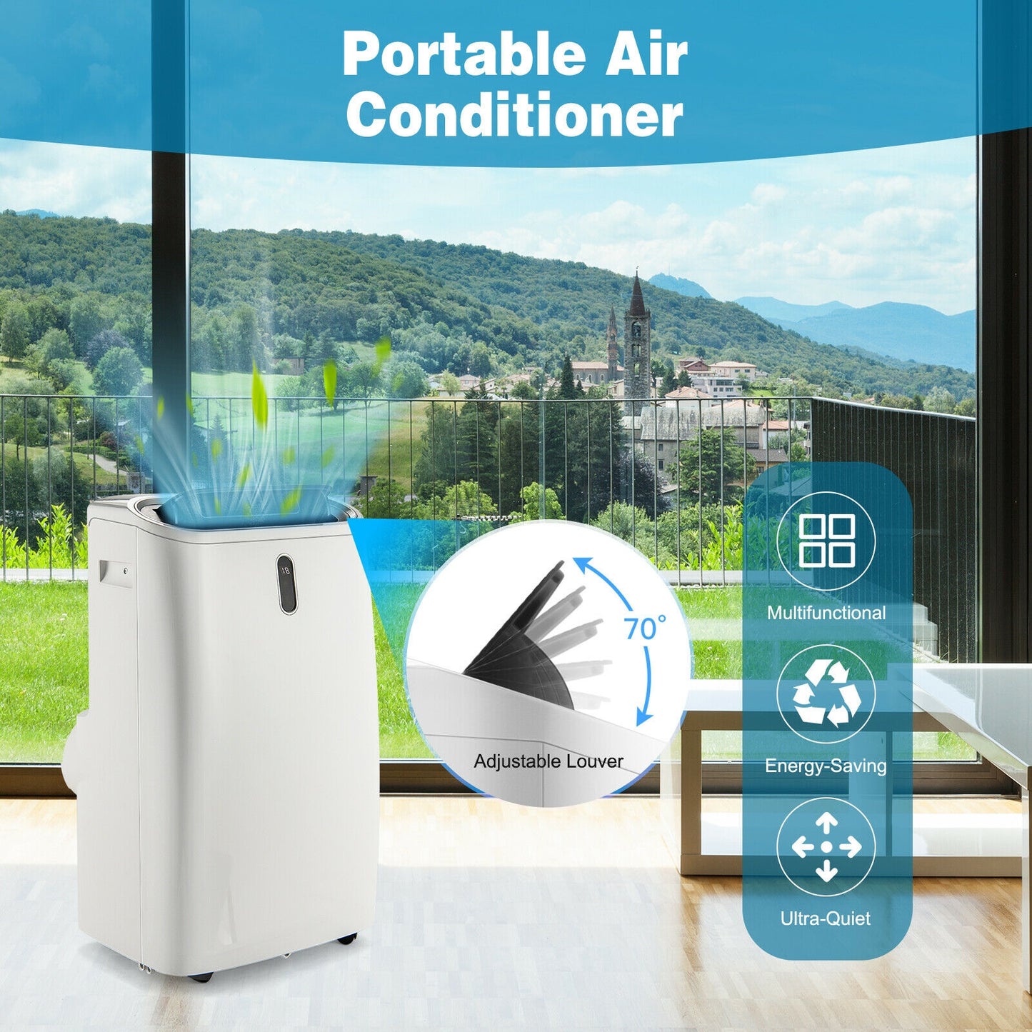 12000 BTU Portable Air Conditioner, Smart Control, White Portable Air Conditioners at Gallery Canada