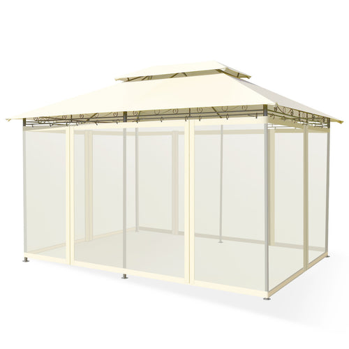 10 Feet x 13 Feet Tent Canopy, Removable Netting Sidewall, Beige