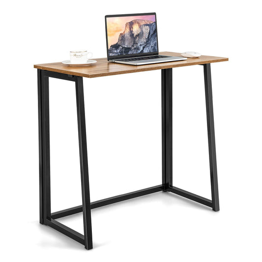 31 Inch Space-saving Folding Computer Desk for Home Office, Walnut at Gallery Canada