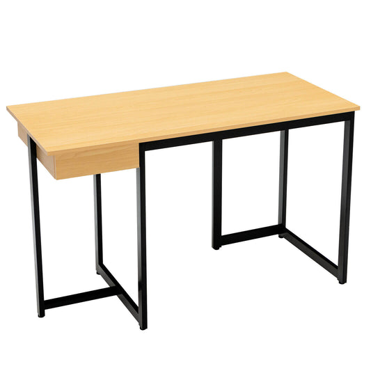 48" Computer Desk with Metal Frame and Adjustable Pads, Natural at Gallery Canada